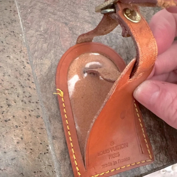 Vintage LOUIS VUITTON Paris Tan Vachetta Leather Luggage Tag - Picture 5 of 7